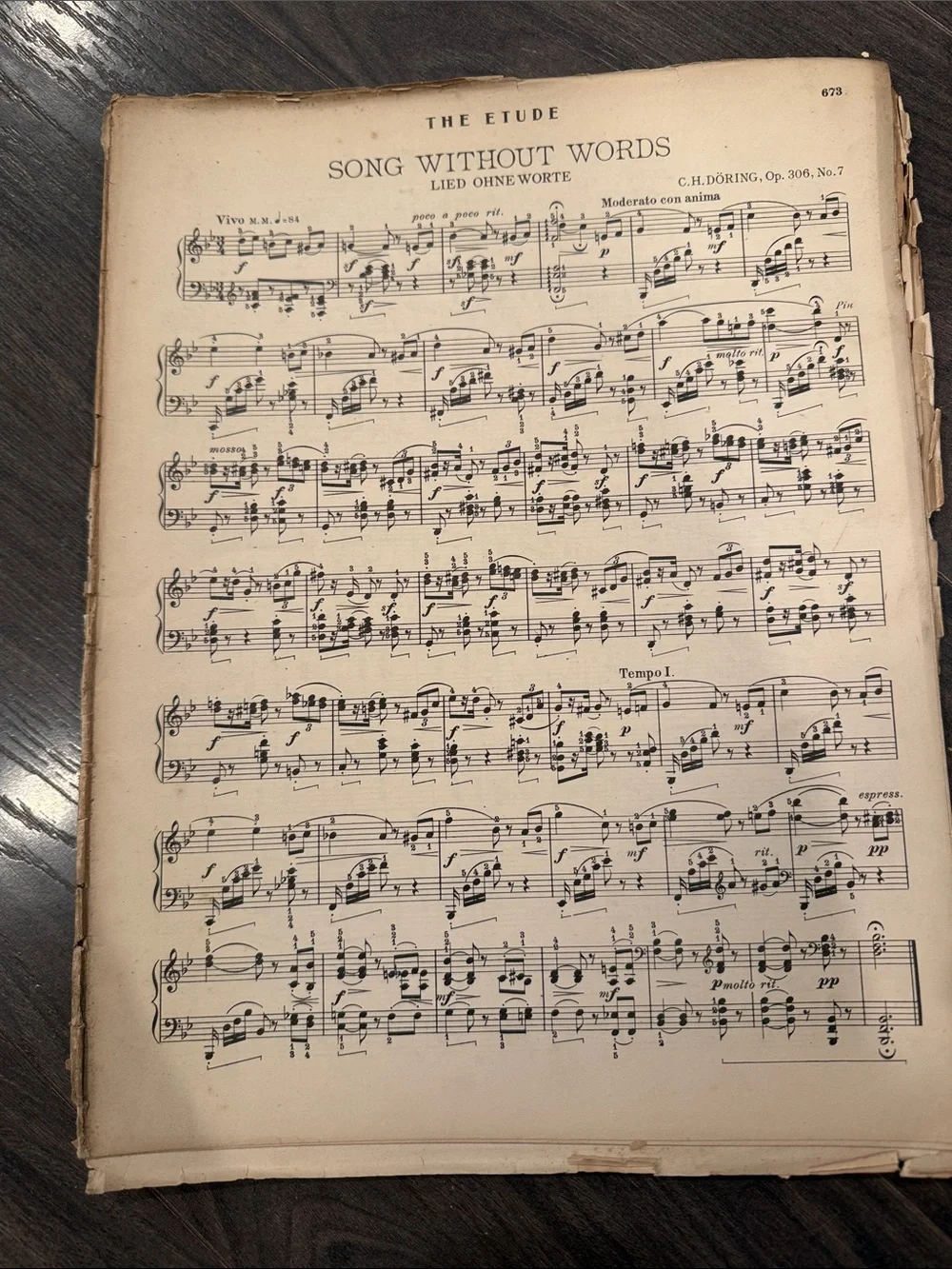 Vintage Sheet Music Wall Art - Cream Music Score